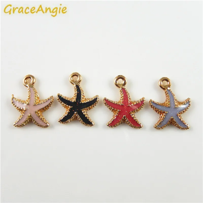15 шт. эмалированные подвески в форме морской звезды|charm color|bracelets charm pendantscharms starfish |