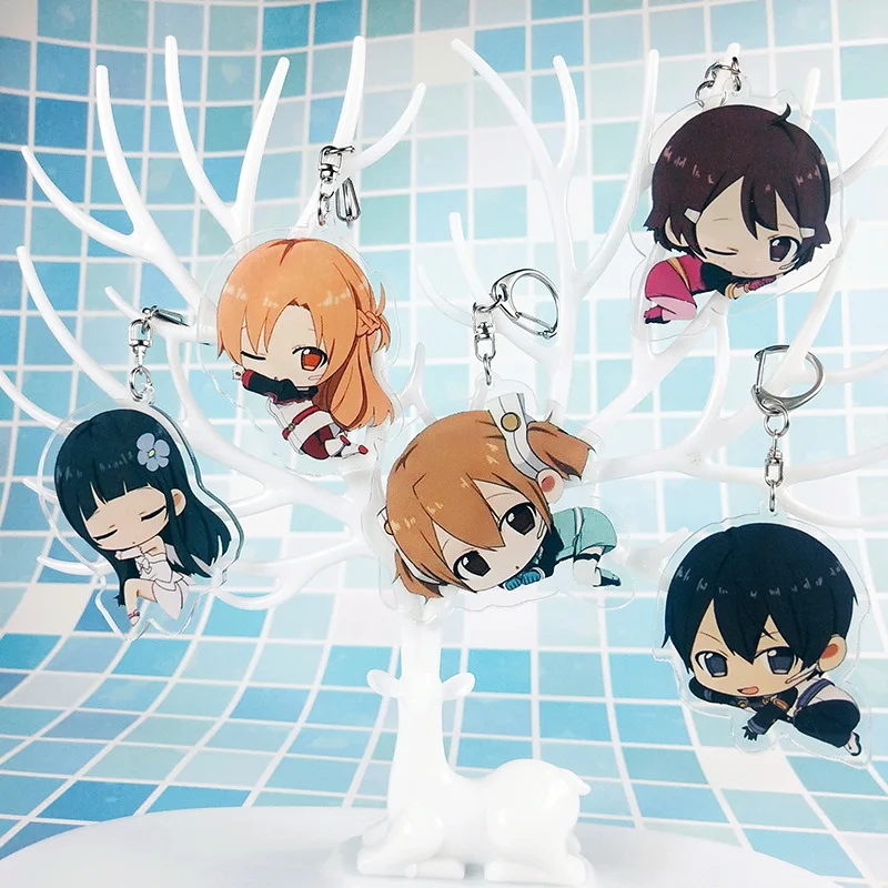 SAO Sword Art Online Аниме брелок Asuna Yuuki Kirito для ключей sleutelсущественное украшение