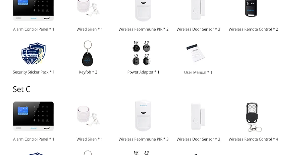 HOMSECUR (EN/DE/ES/RU/FR/PL/PT/IT меню регулируемый) LA02 Беспроводной ЖК дисплей 2 г/GSM Wi Fi дома охранной сигнализации системы + IOS/Android APP