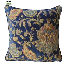 Be Home синяя Цветочная синель декоративная подушка для дивана наволочка