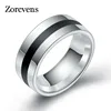 ZORCVENS-bague époxy en titane inoxydable pour hommes et femmes, bague de bonne qualité, couleur argent, Vintage, Cool ► Photo 1/6