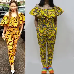2018 Новый дизайн Африканский принт jumpersuit африканская одежда для женщин из Африканской ткани африканская восковая ткань для печати