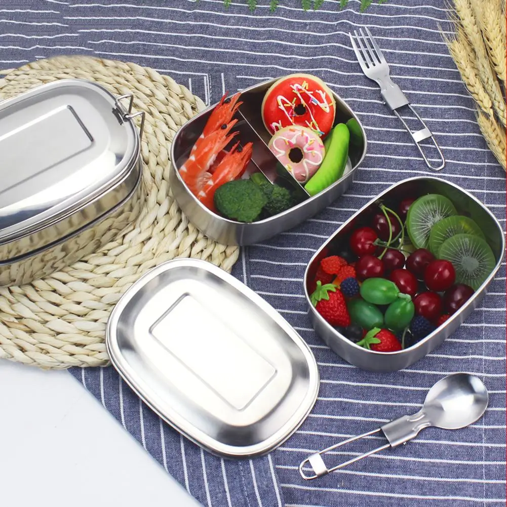 Высококачественный Ланч бокс из нержавеющей стали Bento двухслойный контейнер для