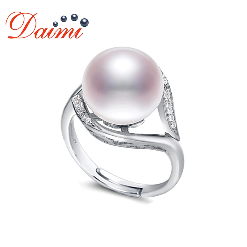 

2019 Sale Brand Design Genuine 925 Sterling Silver Ring Jewelry Pearl 9-10mm Freshwater Pearl Ring