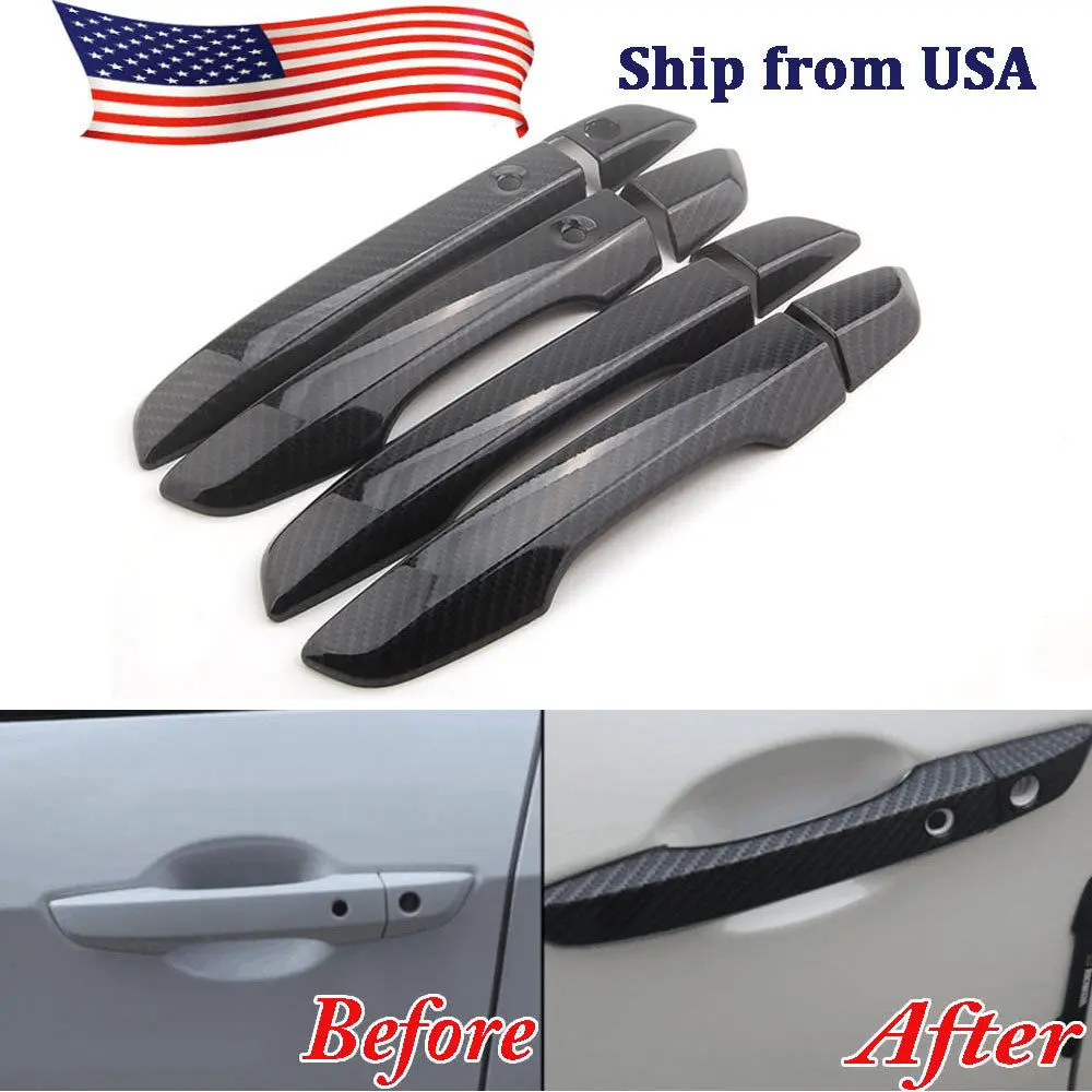 

Fit For LHD Honda Civic 2016-2018 8pcs ABS Carbon Fiber Style Exterior Door Handle Cover Trim Bezel Decorative Car Accessories