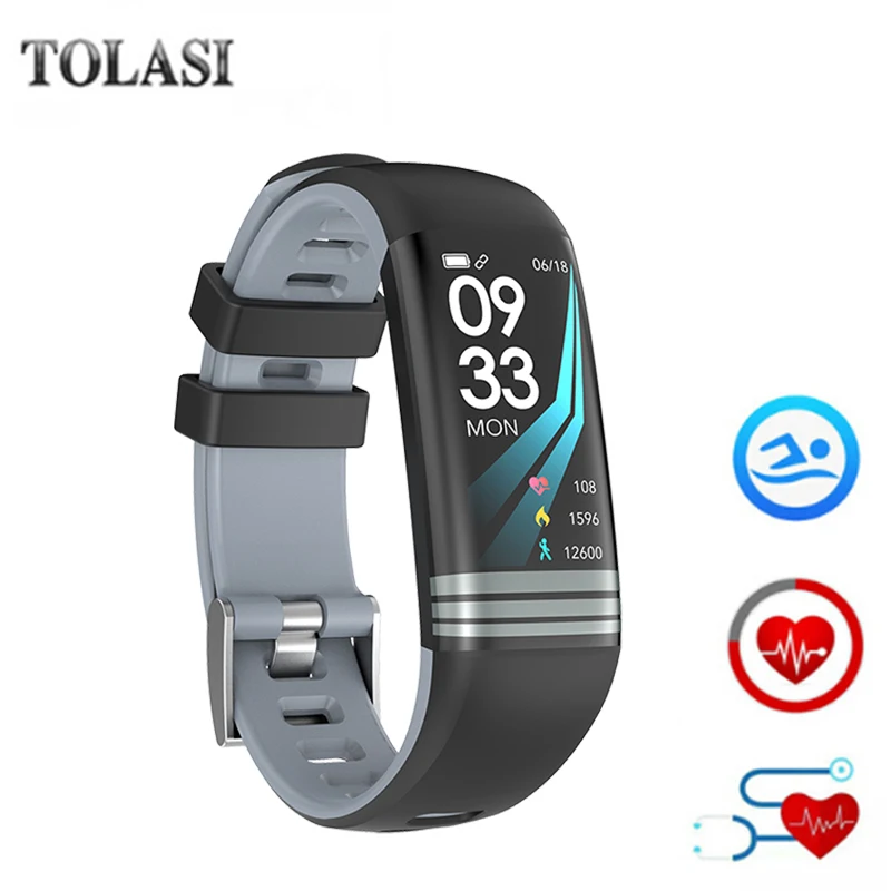 

TOLASI Smart Fitness Bracelet Watch Activity Tracker Waterproof Smart Band Blood Pressure Measurement Wristband Color Screen