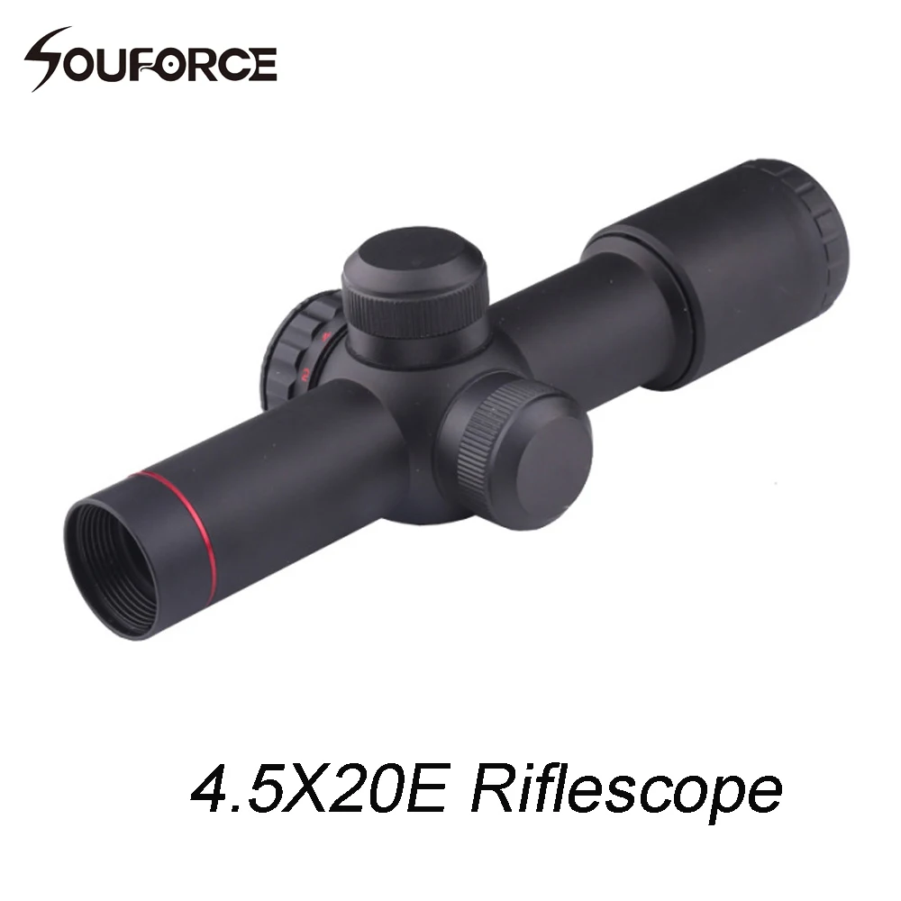 

Tactical 4.5x20 Red Sight Rifle Scope None-Illumination Corsshair with 20mm Rail Mount for Hunting Shooting