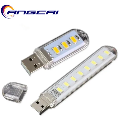 

Mobile Power USB DC5V LED Lamp 3 LEDs 8 Leds LED Bulb Keychain Lamp Lighting Computer Small Night Light Gadget