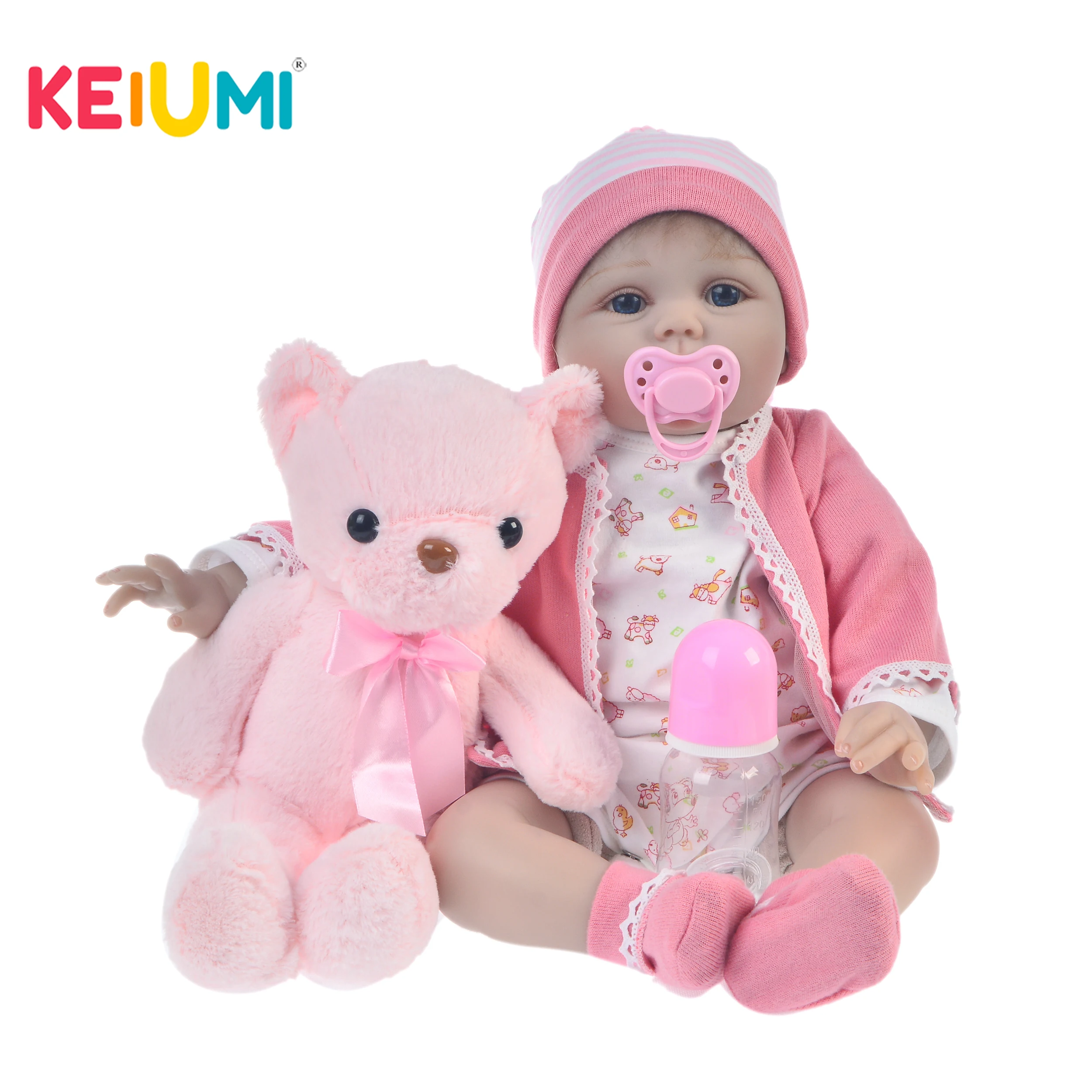 KEIUMI модная мягкая силиконовая кукла новорожденный младенец 22 'ཱི см