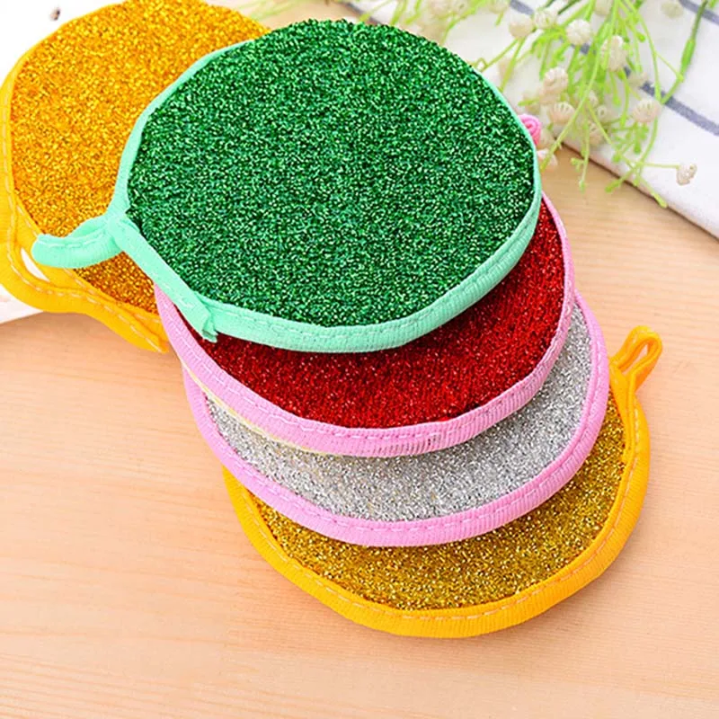 Random Color Round Double sided Sponges & Scouring Pads Eco Friendly