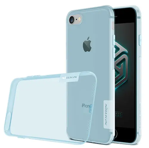 Чехол для iPhone 8 Nillkin Ультра тонкий прозрачный Nature TPU Case для apple iphone 8 7 7 Plus 8 плюс ясно Мягкий чехол - Цвет: Синий