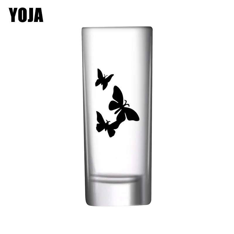 

YOJA 4.4X6.9CM 6pcs Butterfly Animal Cups Decor Wine Glass Sticker Fashion Home Room Wall Decal G1-0101