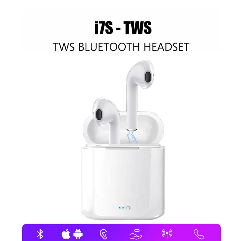 Беспроводные bluetooth наушник I7 i7s TWS спортивные наушники гарнитура с микрофоном для