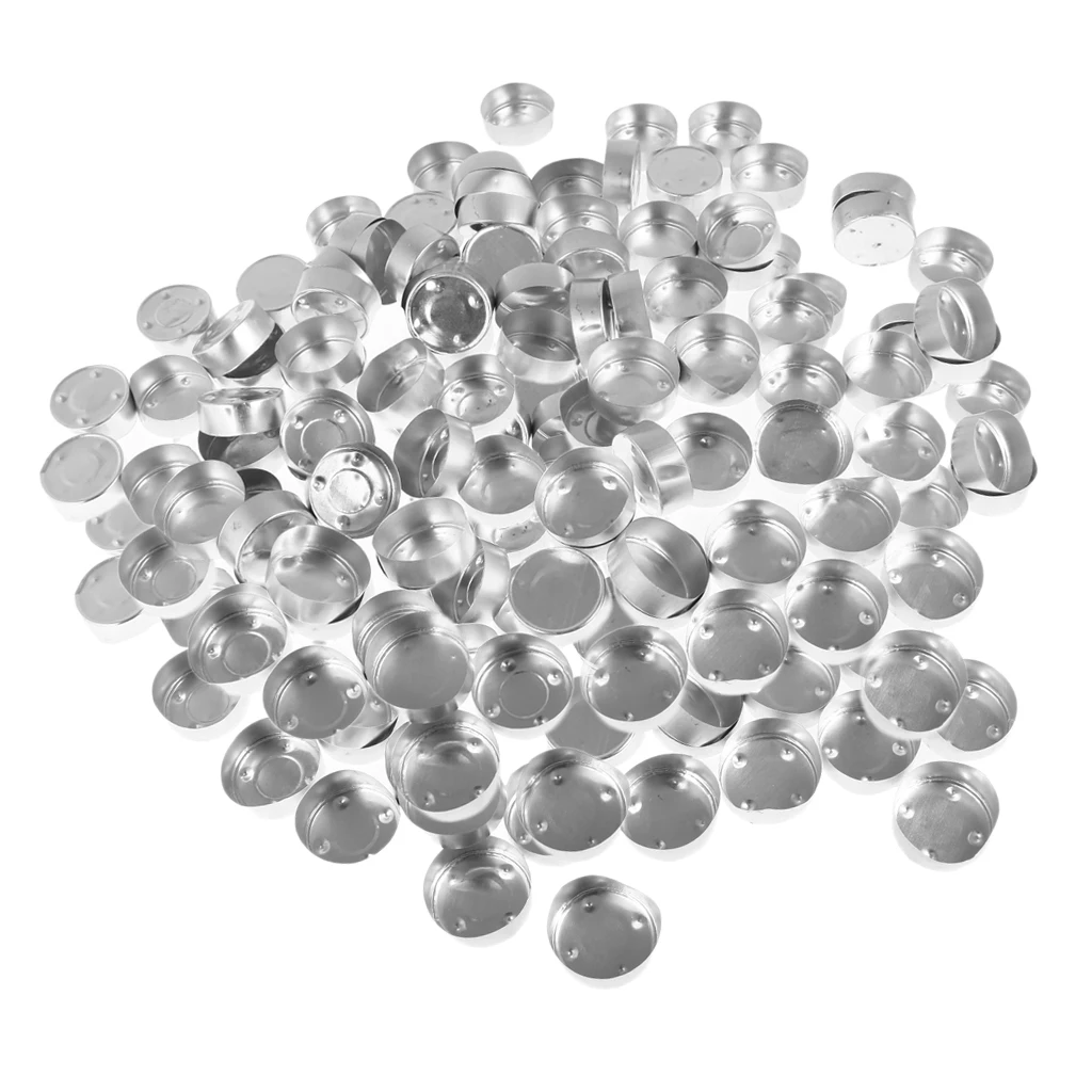 200x Aluminium Case Tea Light Empty Holder Cups Case Containers & 25mm Cotton Candle Wick for Tealight Candles Making Crafts