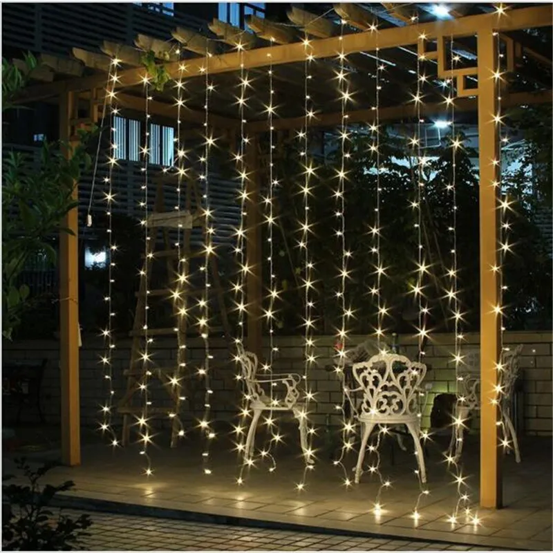 AC220V 180LED Holiday Lighting LED Fairy Star Curtain String luminarias Garland Home Decoration Christmas Wedding Light 2*2M AC220V 180LED Holiday Lighting LED Fairy Star Curtain String luminarias Garland Home Decoration Christmas Wedding Light 2*2M