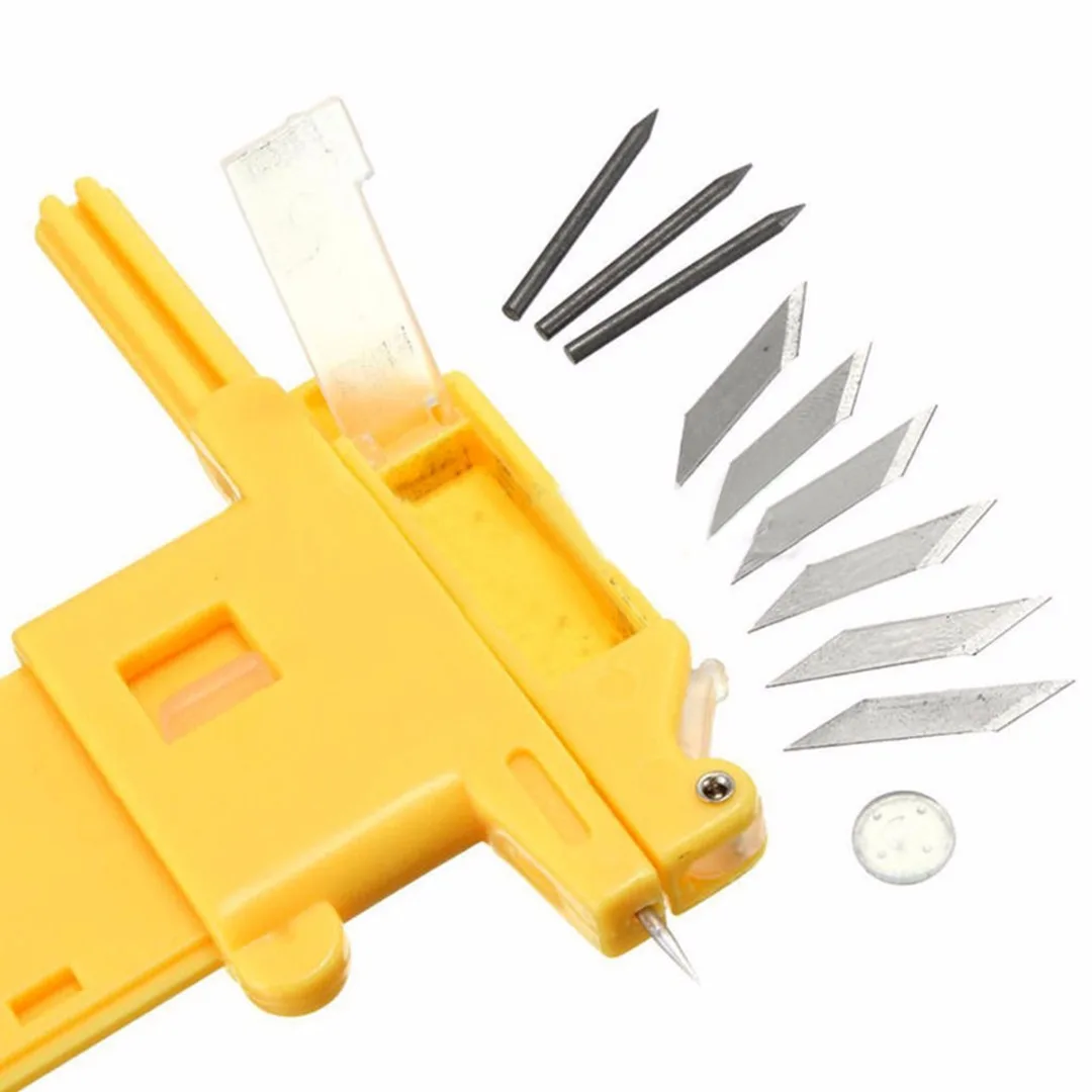 DWZ  New Paper Leather Compass Circle Cutter 1-30cm + 6pcs Spare Blades + 3pcs Leads