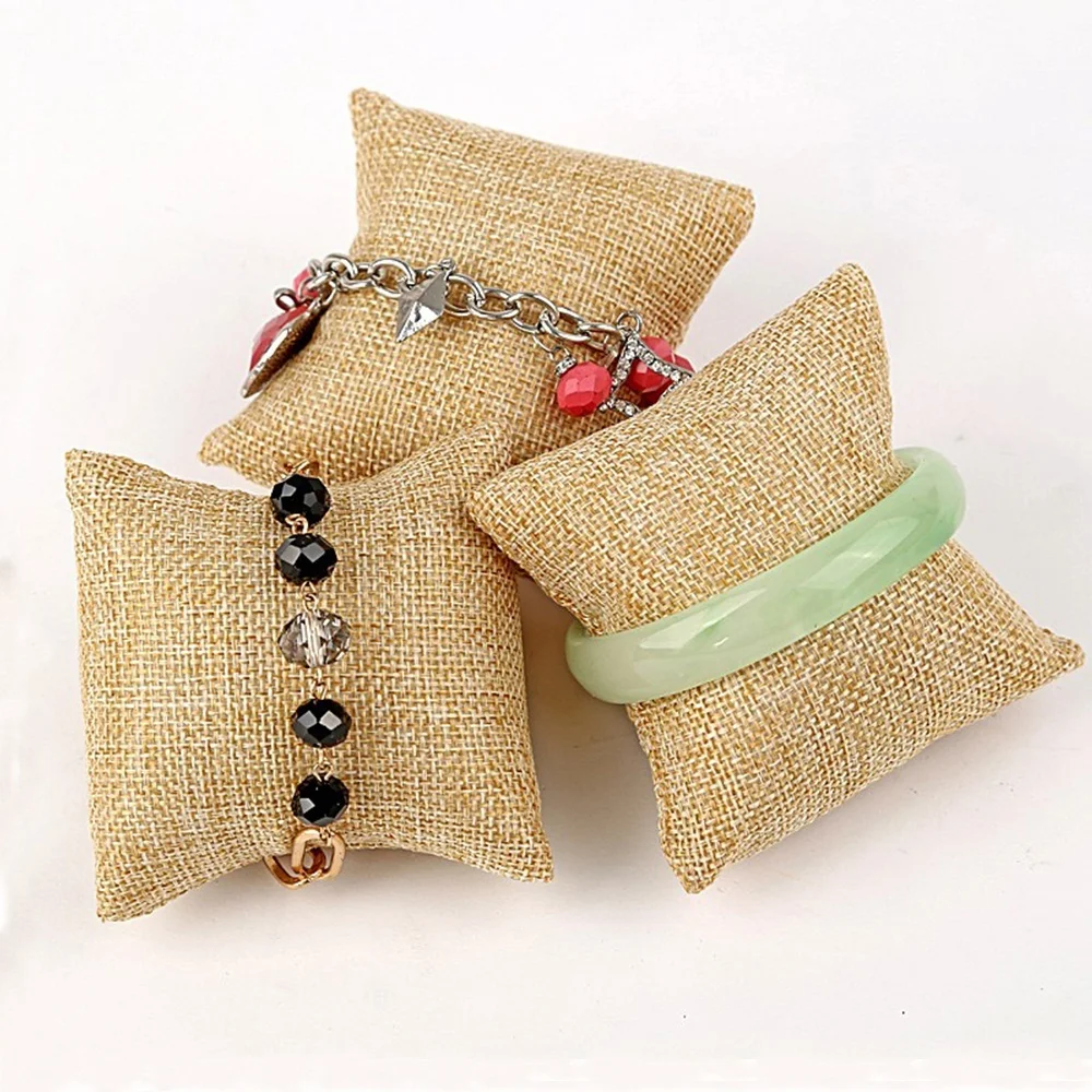 Buy 1 pcs New Fashion Beige Linen pillow Shape Jewelry