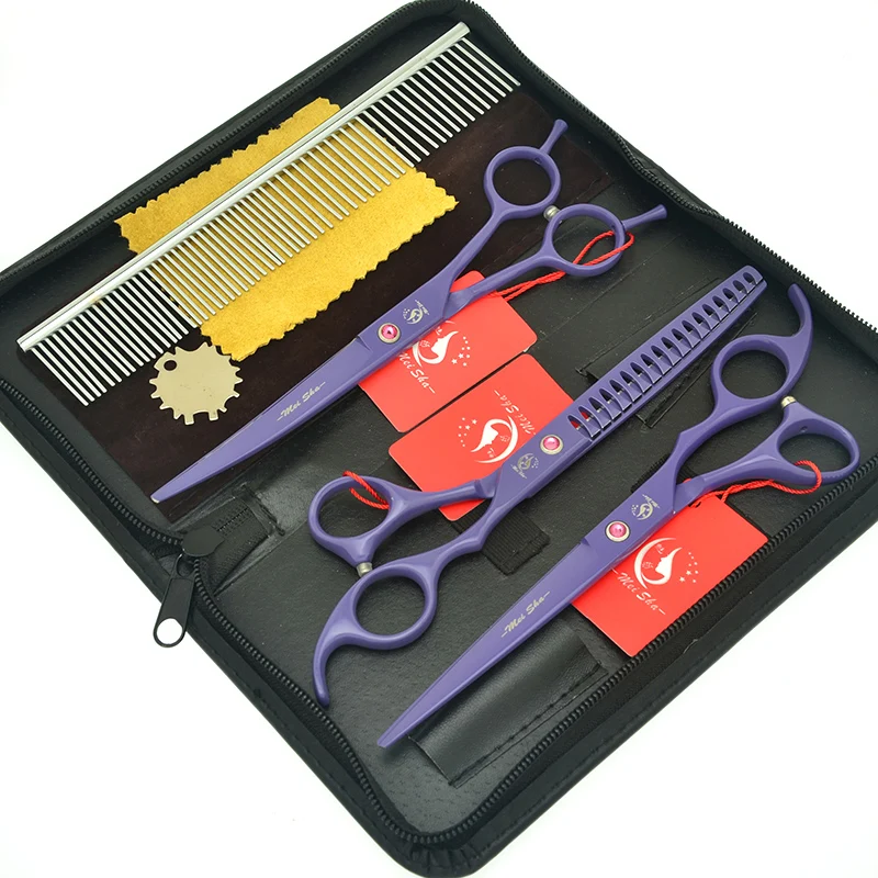 

Meisha 7 inch Professional Dog Shears Grooming Scissors Kit Japan 440c Straight Thinning Curved Pet Scissor Tesoura HB0185