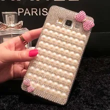 Case For Samsung Galaxy J1 ace J1 J2 J3 pro J5 J7 2016 J510 J710 funda Diamond Pearl bowknot Bling Rhinestone Coque Carcasa Capa