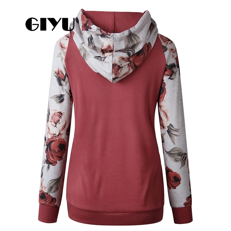 GIYU 3XL Autumn Patchwork Hoodies Women Long Sleeve Casual Basic Sweatshirt Female Floral Printed Big Size camiseta mujer GIYU 3XL Autumn Patchwork Hoodies Women Long Sleeve Casual Basic Sweatshirt Female Floral Printed Big Size camiseta mujer