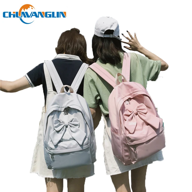 

Chuwanglin Preppy style school bags for girls fashion bow women's backpacks casual lovely ladys Daily backpack Student bag F2031