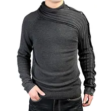 Мужская индивидуальность Асимметричный рукав модный свитер Трикотаж мужские свитера для бизнес человек внутри пальто весна