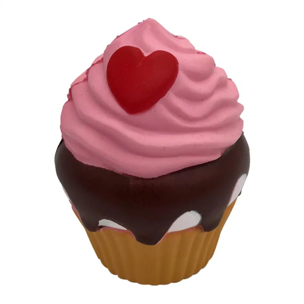 Mignon simuler aimant coeur Cupcake Squishy jouet décor à la maison