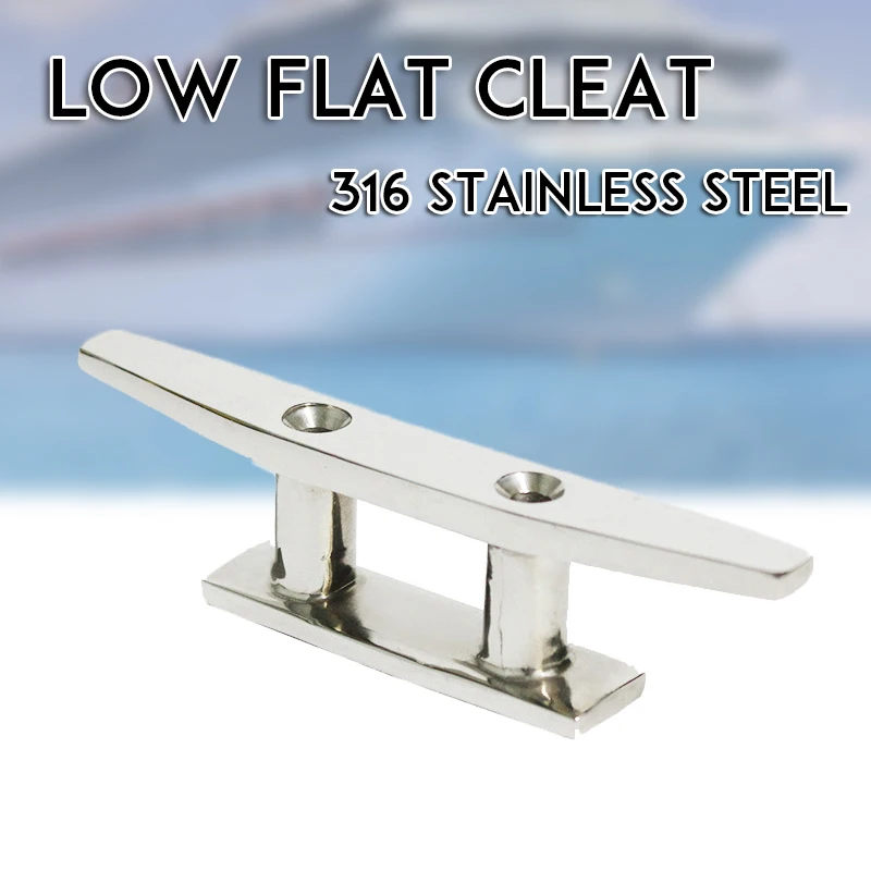 

316 Stainless Steel 4" 5" 6" 8" Low Flat Cleat Stainless Steel Marine Grade Sailing Boat Deck for All Chandlery Applications