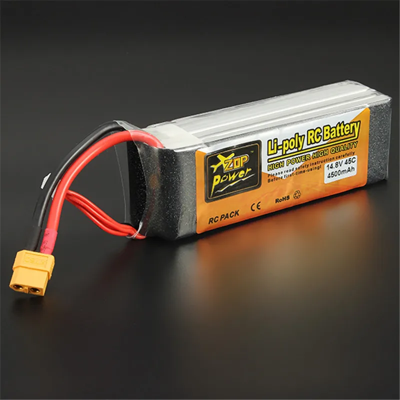 Reachargeable Lipo аккумулятор ZOP power 14,8 V 4500mAh 4S 45C Lipo аккумулятор XT60 штепсельные игрушки на радиоуправлении, модели