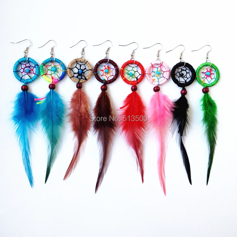 Dhl Free Shipping Indian Feather Dream Catcher Earring Who Dhl Free Shipping Indian Feather Dream Catcher Earring Who Earrings Mixed Colors In Drop From Jewelry Accessories On Aliexpress