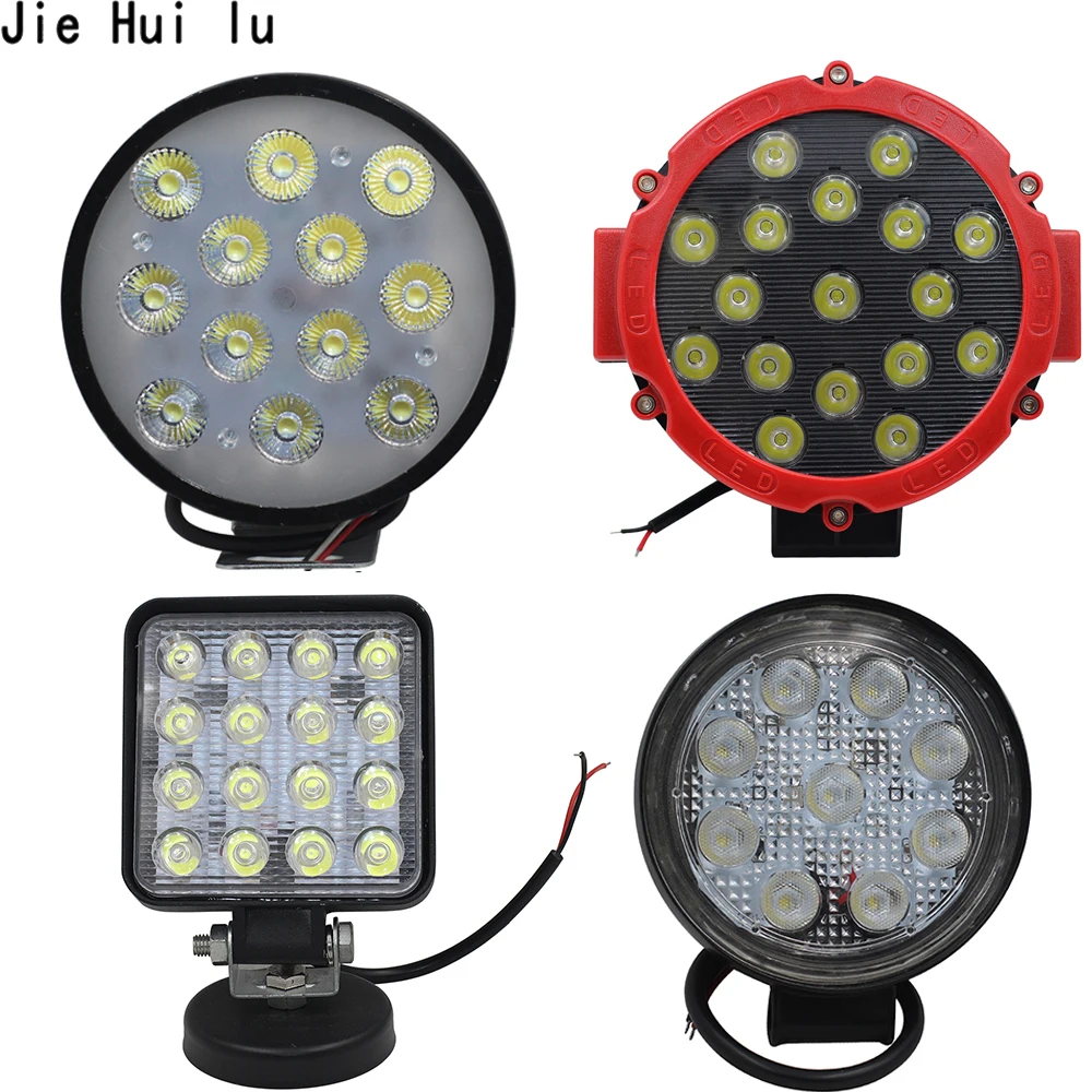 

Car Work LED Light Bar 27W 51W 48W Car Light Spot Beam 12v 24v Led For Jeep ATV UAZ SUV 4WD 4x4 Truck Tractor Off-road Spotlight