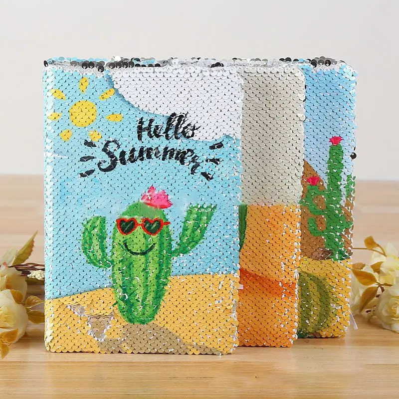

Cactus Fish-chips Sequined Notebook Planner Notebook To Do List School Office Supply Student Stationery Notepad