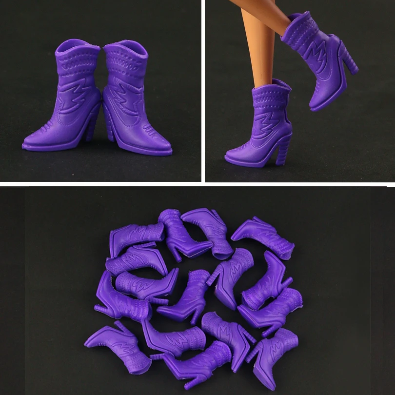Новая мода синий сапог обувь для куклы Барби высокое качество короткие сапоги куклы аксессуары хороший подарок для ребенка 10 пара/лот