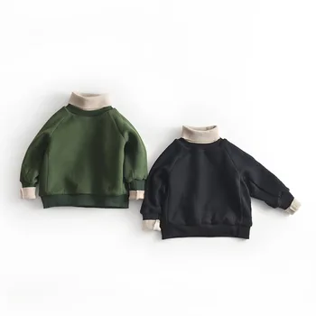 

2018 Winter New Kids Pullovers Sweaters Korean Baby Boyss Long Sleeve Velvet Warm Pullover Coat Toddler Outwear Kids Fur Coats