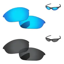 Черный и голубой лед 2 пары Поляризованные Сменные линзы для половины солнечные очки к куртке рамка UVA и UVB Защита