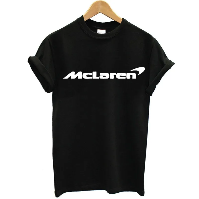 100% хлопок McLaren Для женщин футболки команды F1 логотип письмо печати короткий рукав