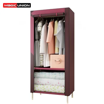 

Magic Union Simple Wardrobe Cloth Cabinet Steel Tube Bold Reinforcement Individual Assembly Steel Frame Large Student Wardrobe