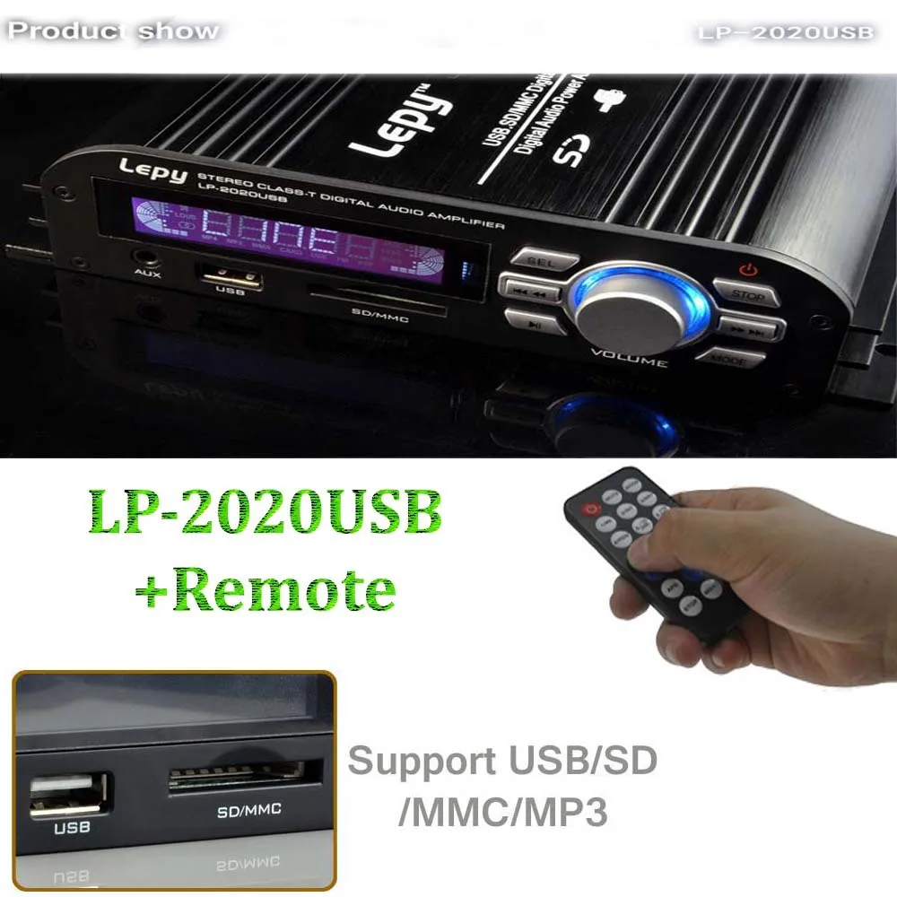 Высокое качество Leply автомобиля цифровой усилитель LP 2020USB ЖК дисплей Sreendisplay