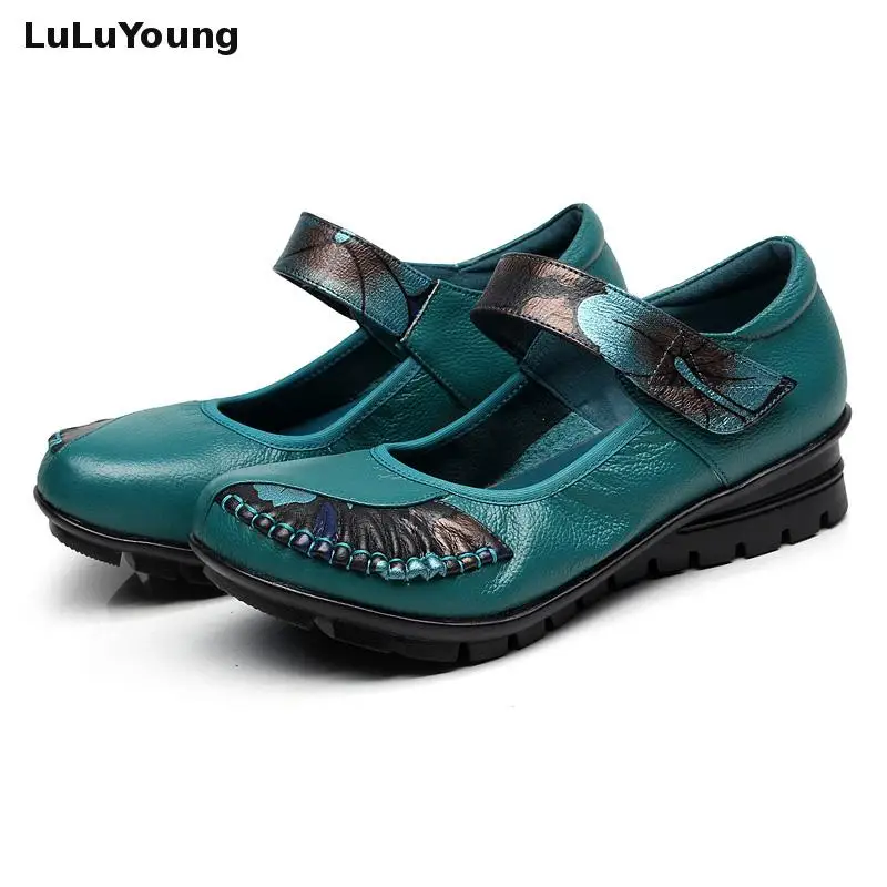 

soft genuine leather shoes women low heel comfortable shoes casual women's shoes sy-2398