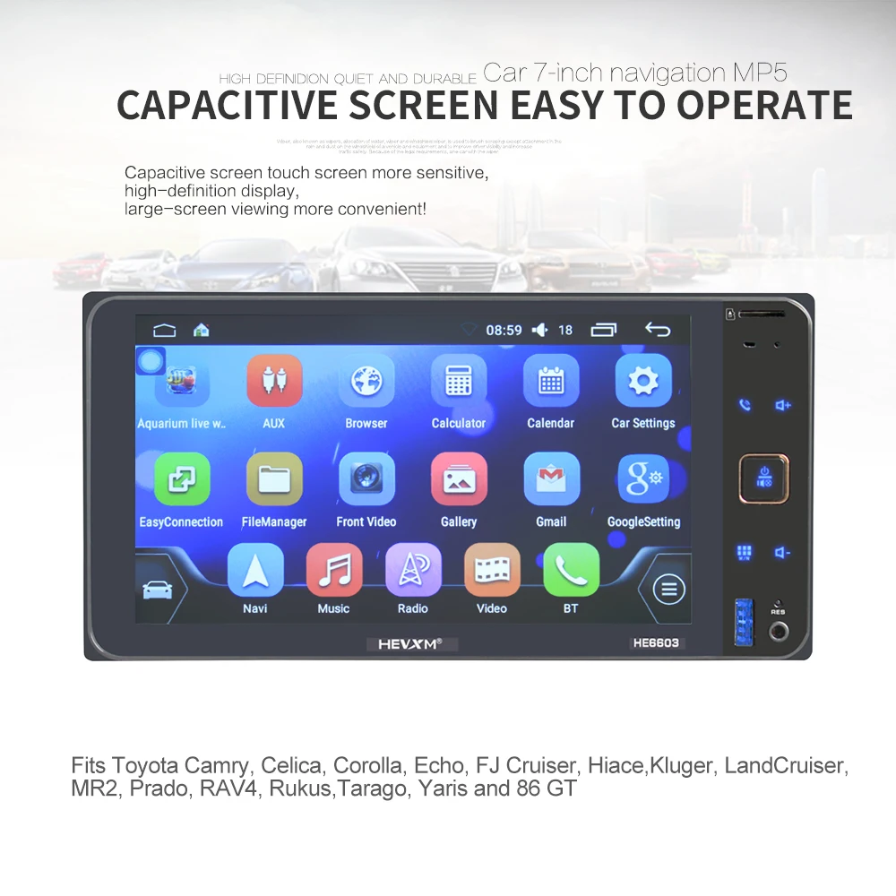 HEVXM/6603 Android 7 дюймов автомобиля gps навигации MP5 плеер для Toyota Universal навигации Системы FM радио MP3 плеер
