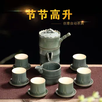 

Originality Steadily High Rise Archives Tea Set Kung Fu Tea Organ Semi-automatic Tea Set Suit Dawdler Coarse Pottery Ceramics