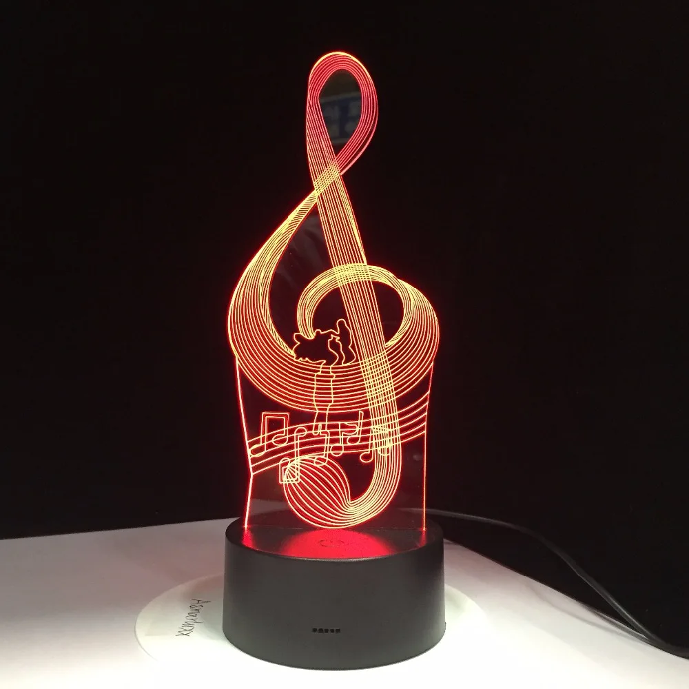 Music Notation Note Lamp 3D Night Light Kids Toy LED Touch Table Lamp 7 Colors Flashing Light Party Decorations Drop Ship