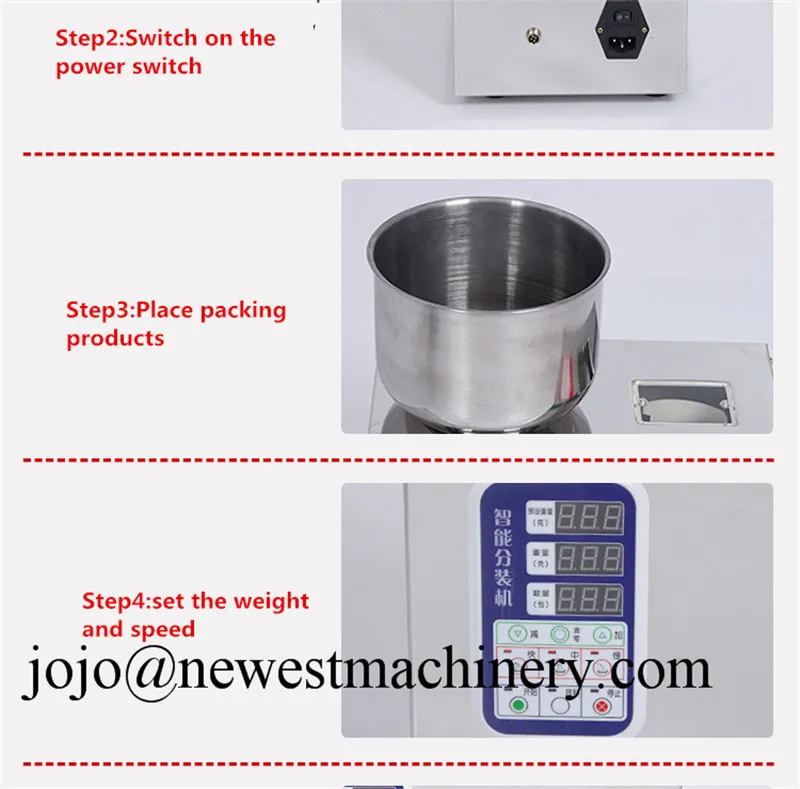 Cheap New type 1-20g tea weighing machine,grain,medicine,seed,salt packing machine,powder filler 11