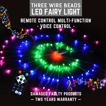 

LED Music tree vine string Light AC85-265V LED Music String Light 4LED remote Control multi-function lamp Holiday Decoratior