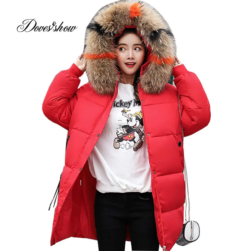 

Hooded Elastic Contrast Color Fur Collar Winter Down Coat Jacket Thick Warm Slim Women Casaco Feminino Abrigos Mujer Invierno 21