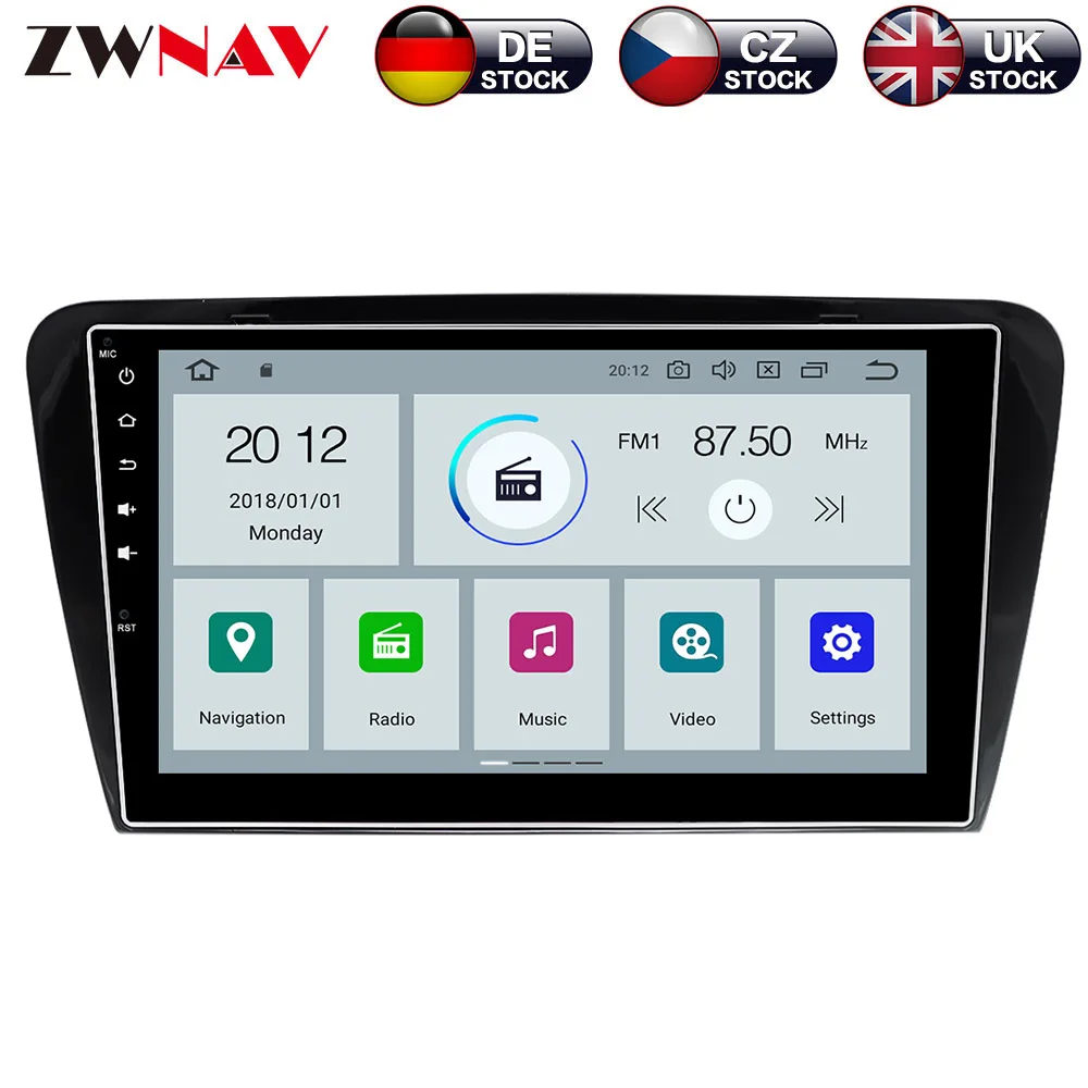 Zwnav Android 9,0 4+ 32 ГБ Автомобильный dvd-плеер для Skoda Octavia радио Ibiza gps навигация зеркальное соединение головное устройство