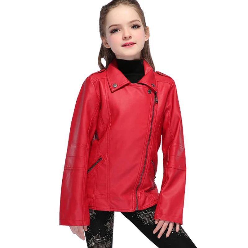 Beste Meisjes PU Leren Jas Voor Jongens 2019 Hot Herfst Solid Casual Bovenkleding Lederen Kleding Kinderen Jas Tieners Jassen 3 14Y