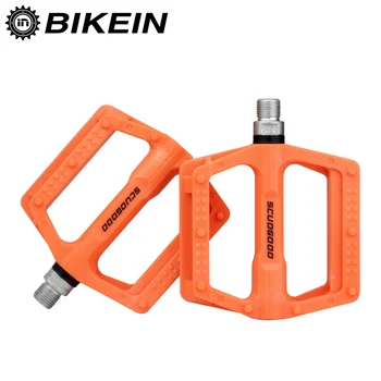 

BIKEIN Mountain Bike Pedal MTB Bicycle Nylon Fiber Pedals Cycling Fixed Gear Flat Platform Reflector Pedal Parts 320g 5 Colors