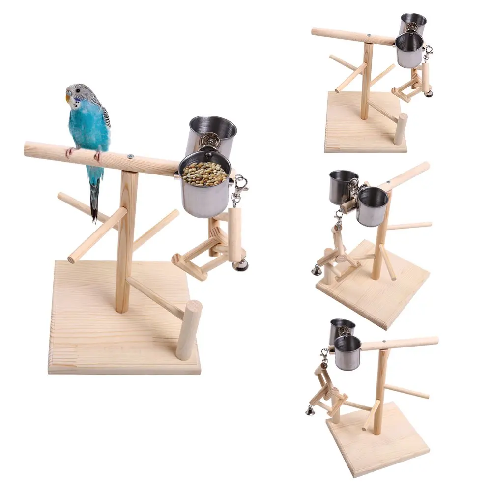 Parrot Playstand Bird Playground Perch Gym Ladder with Toys Exercise Play Penn Plax Wood Bird Playpen 