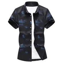 Однобортные Формальные Рубашки уличная одежда большого размера мужские офисные рубашки 7XL 6XL 5XL 4XL большие и высокие с принтом Блузки мужские XXXXXXXL